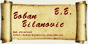 Boban Bilanović vizit kartica